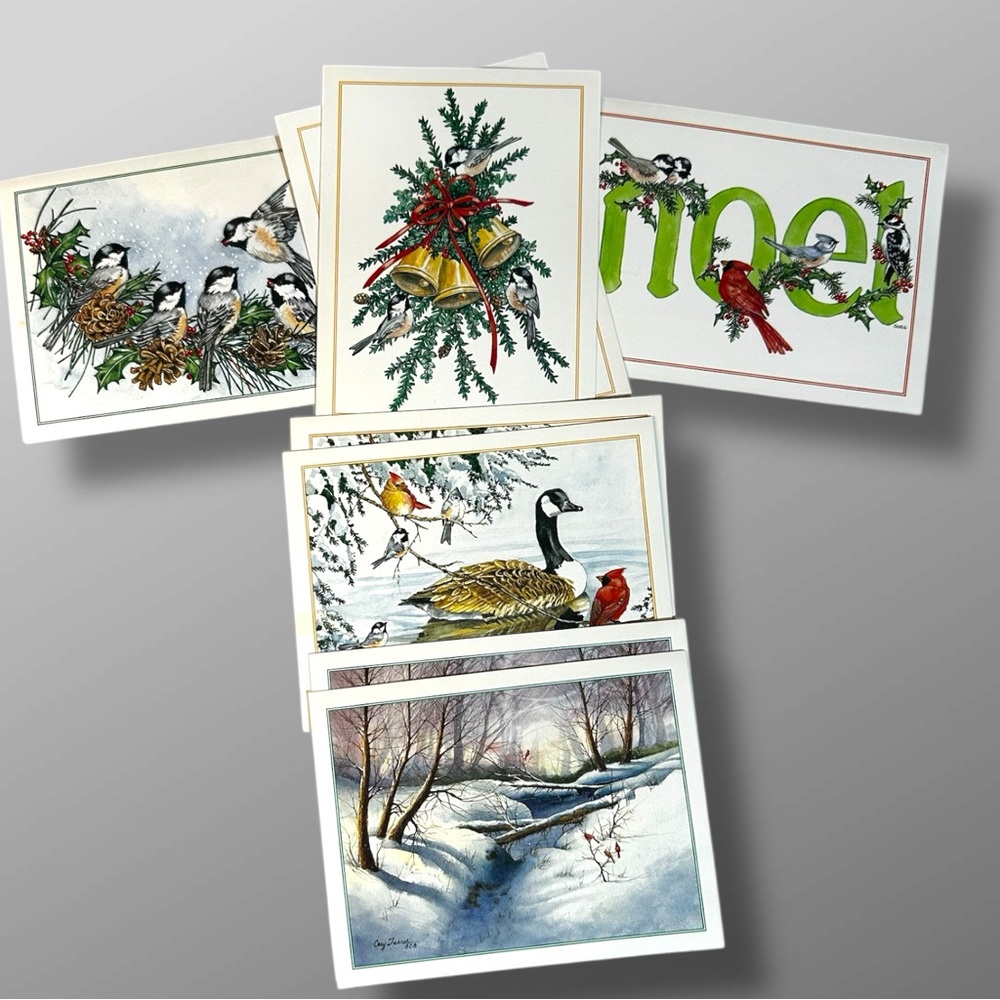 VTG National Audubon Society Christmas Cards 8pk Blank Bird Recycled 1996